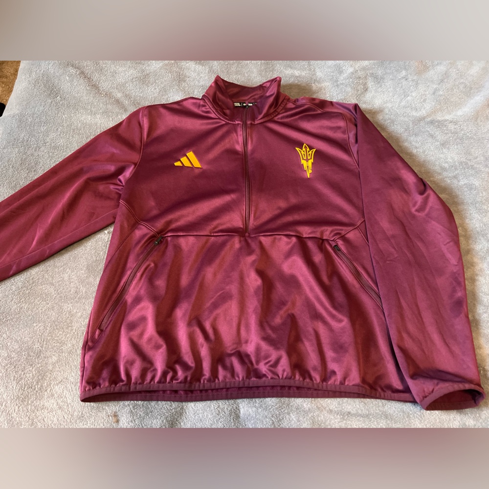 Adidas ASU Sun Devil Maroon Quarter-Zip Pullover